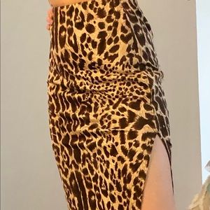 Guess leopard print high waisted skirt